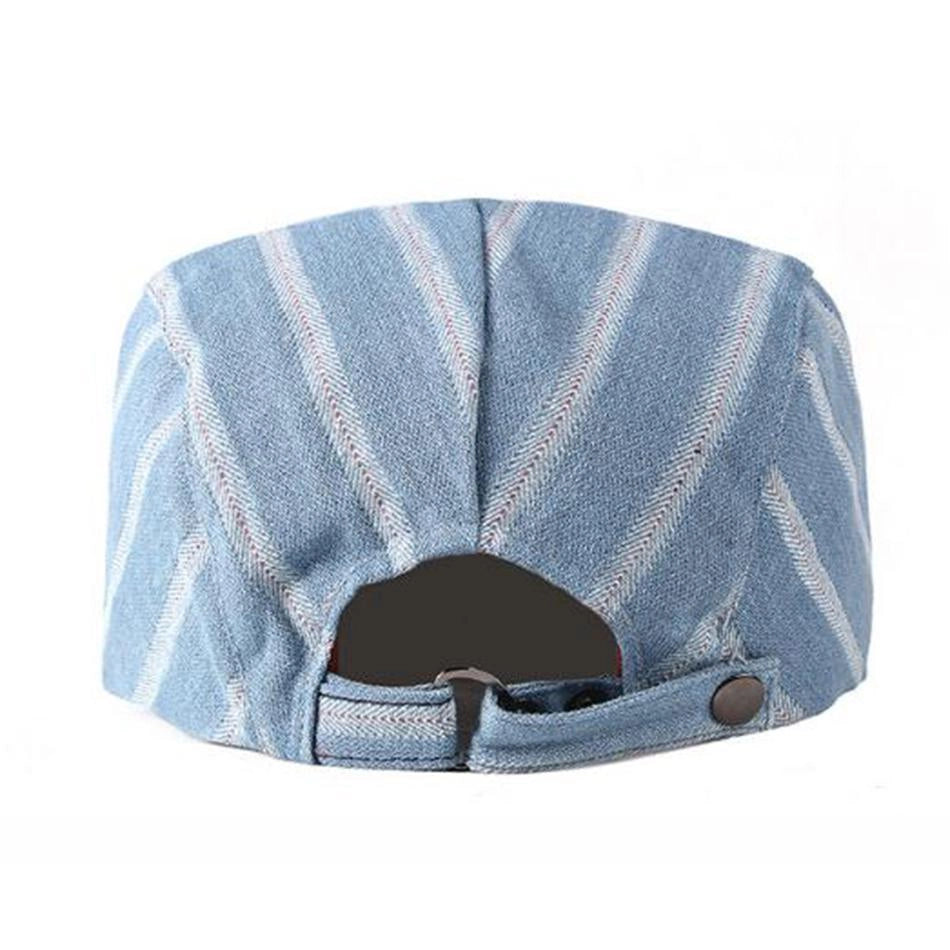 Casquette Plate en Denim Bleu Clair - Azurlume 4