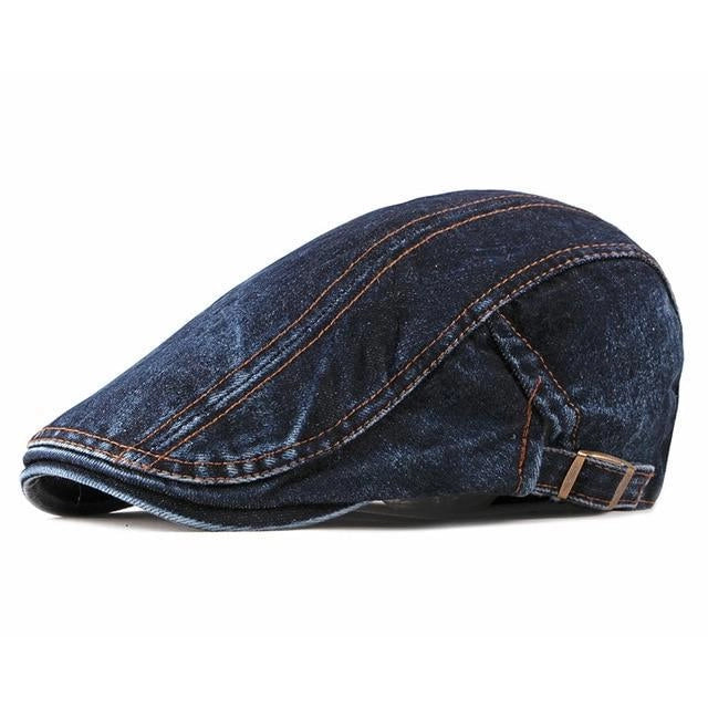 Casquette Plate en Denim Bleu Foncé - Stokeveil 1
