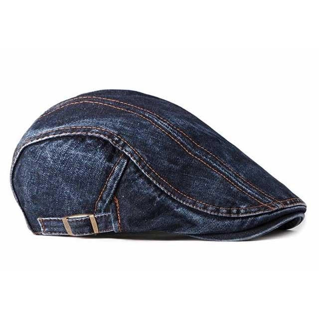 Casquette Plate en Denim Bleu Foncé - Stokeveil 3