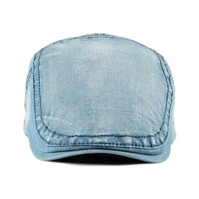 Casquette Plate en Denim Délavé - Délavure 2