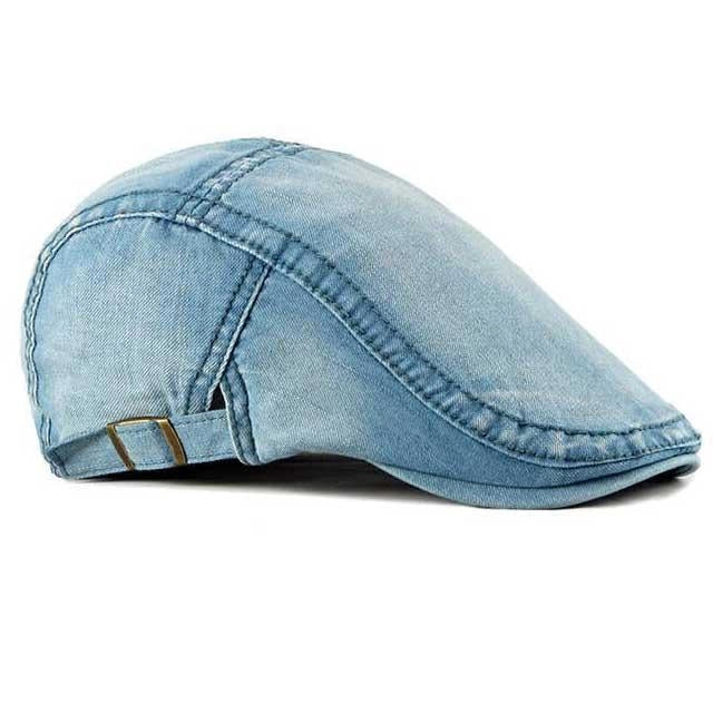 Casquette Plate en Denim Délavé - Délavure 3