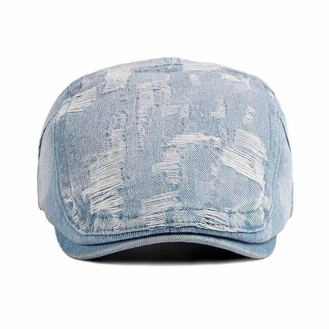 Casquette Plate en Denim - Délavine 2