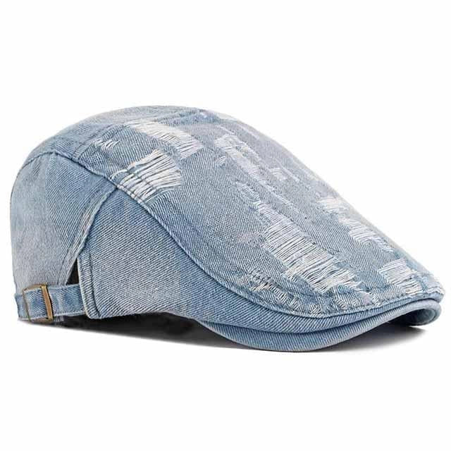 Casquette Plate en Denim - Délavine 3