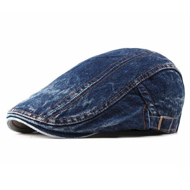 Casquette Plate en Denim - Denimbleu 1