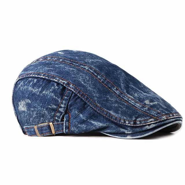 Casquette Plate en Denim - Denimbleu 3