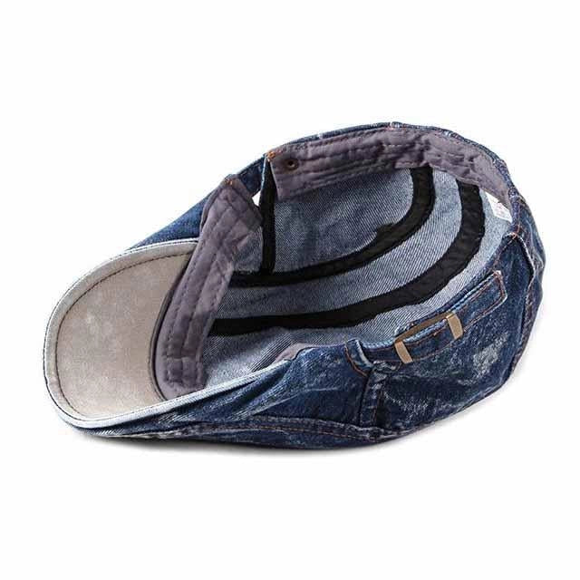 Casquette Plate en Denim - Denimbleu 4