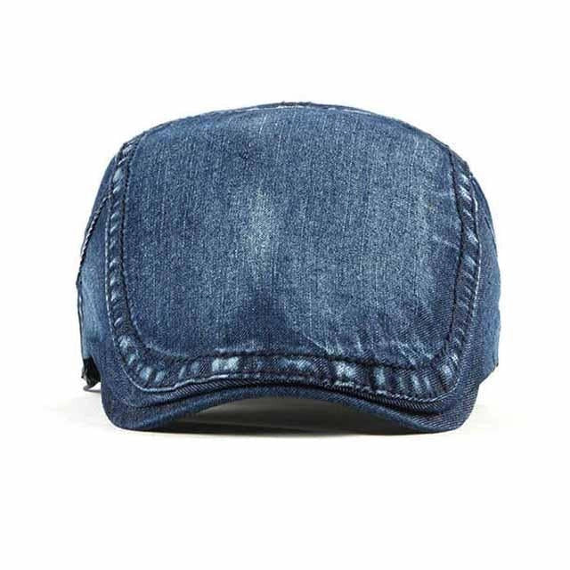 Casquette Plate en Denim - Minuitbleu 2