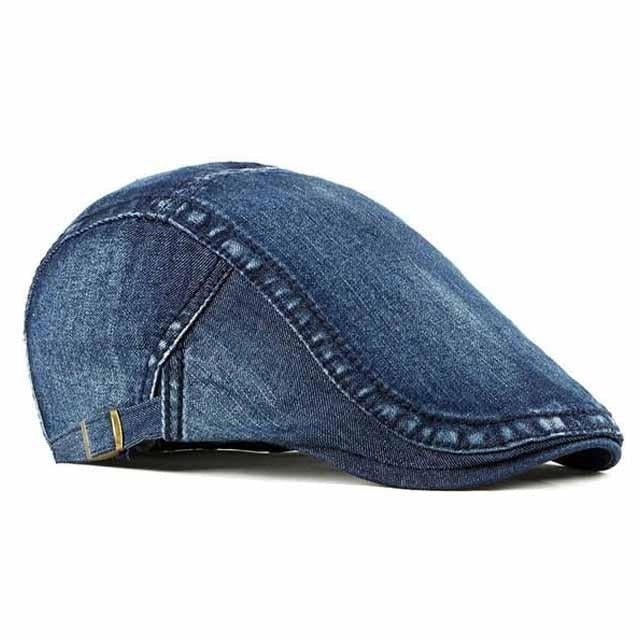 Casquette Plate en Denim - Minuitbleu 3