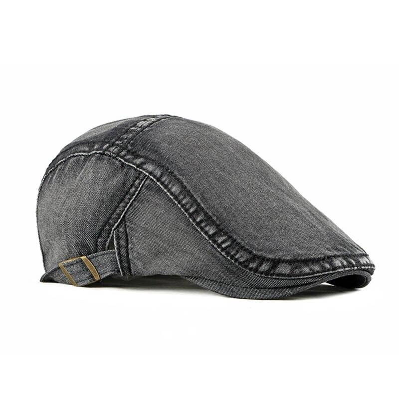 Casquette Plate en Denim Noir - Nuitdenim 3