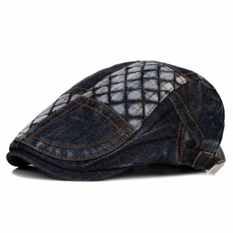 Casquette Plate en Denim Noir - Sélénite 1