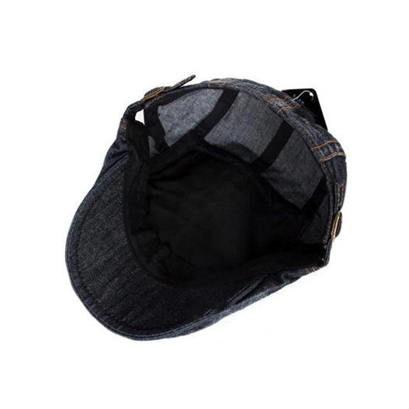 Casquette Plate en Denim Noir - Sélénite 3