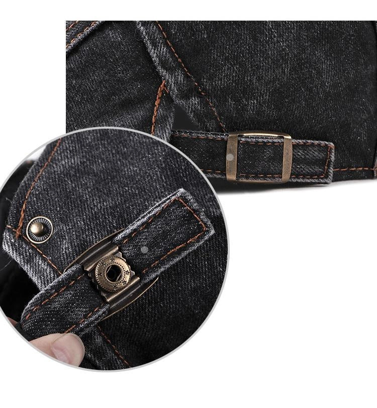 Casquette Plate en Denim Noir - Sépia 6