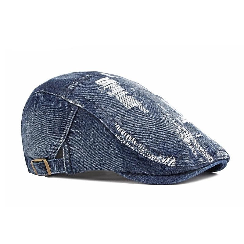 Casquette Plate en Jean - Denimnuit 4