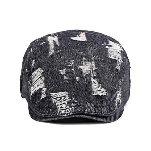 Casquette Plate en Jean Noir - Nuitjean 2