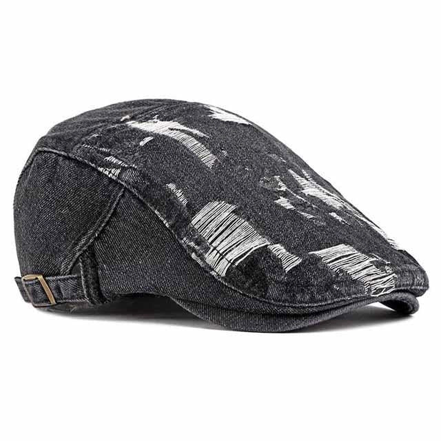 Casquette Plate en Jean Noir - Nuitjean 3