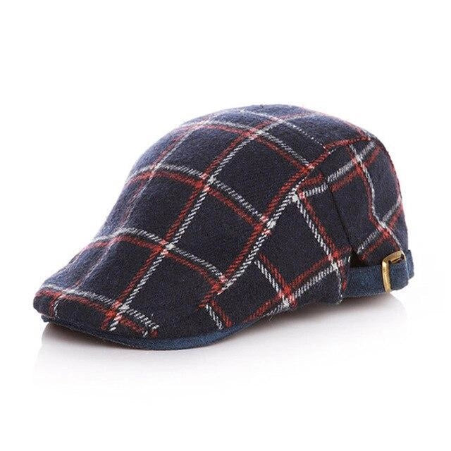 Casquette Plate en Laine à Carreaux - Clydarn 1