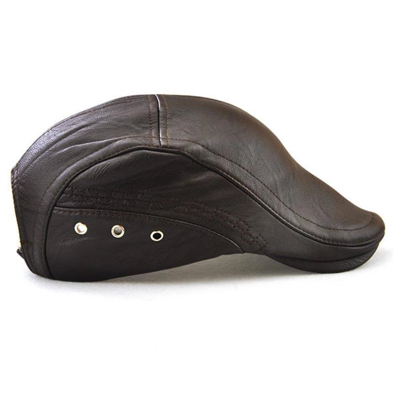 Casquette Plate en Simili Cuir - Cafénoir 2