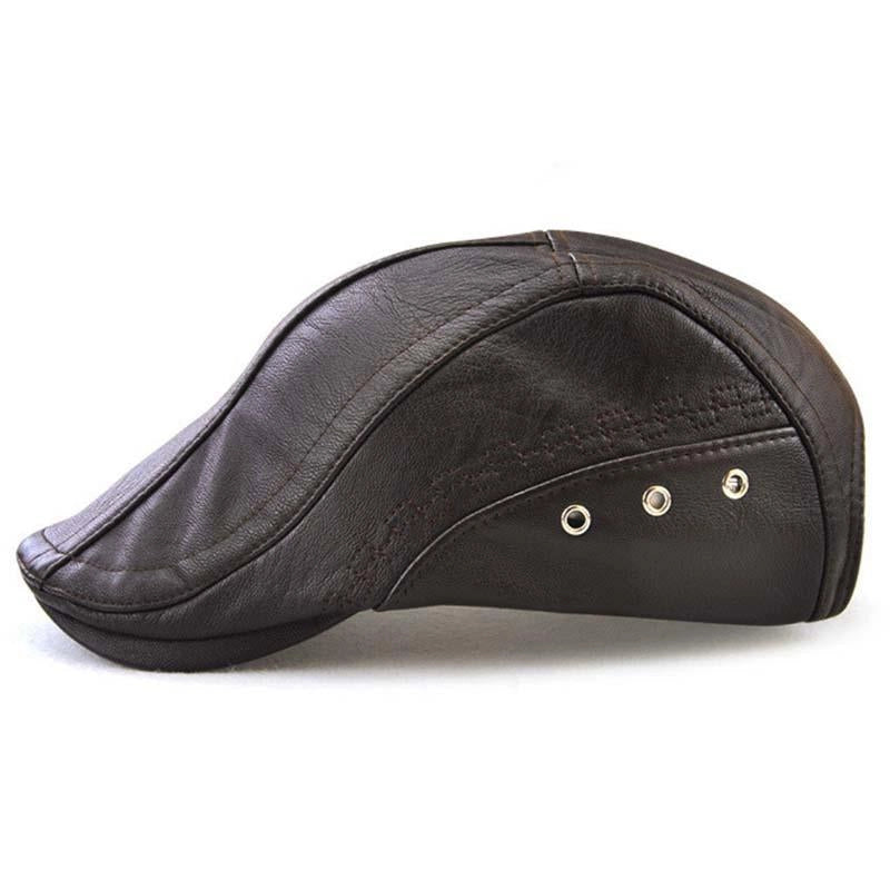 Casquette Plate en Simili Cuir - Cafénoir 3