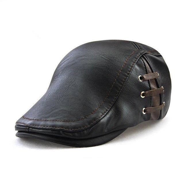 Casquette Plate en Simili Cuir - Cuirnox 1
