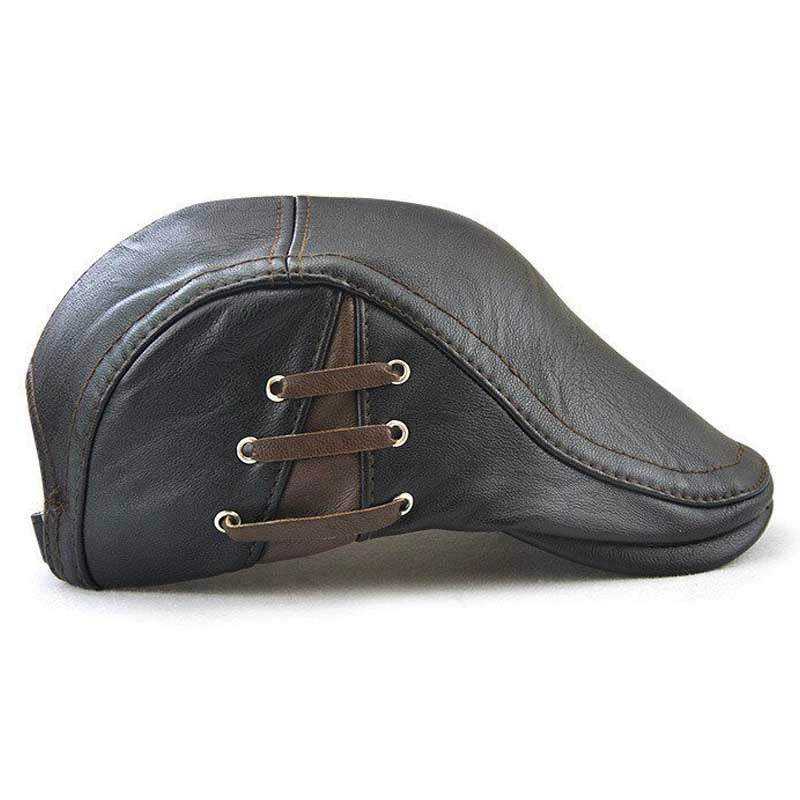Casquette Plate en Simili Cuir - Cuirnox 2