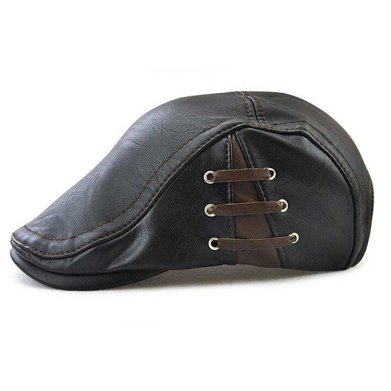 Casquette Plate en Simili Cuir - Cuirnox 3