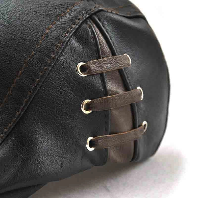 Casquette Plate en Simili Cuir - Cuirnox 5