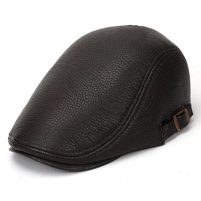 Casquette Plate en Simili Cuir - Maroquin 1