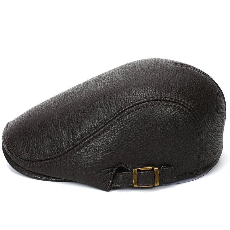 Casquette Plate en Simili Cuir - Maroquin 3