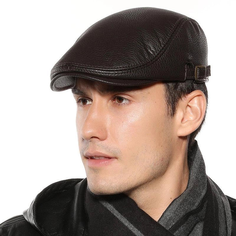 Casquette Plate en Simili Cuir - Maroquin 4