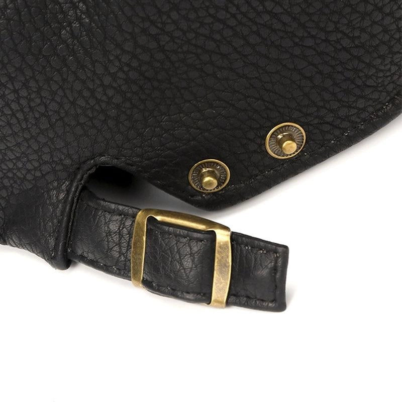 Casquette Plate en Simili Cuir Noir - Basalte 5