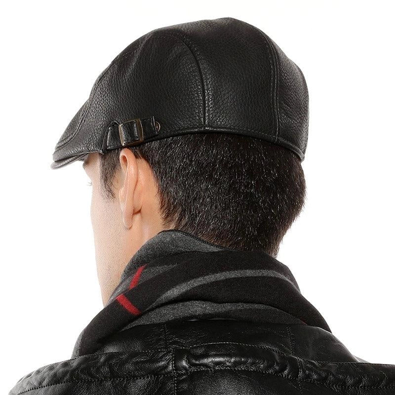 Casquette Plate en Simili Cuir Noir - Basalte 7