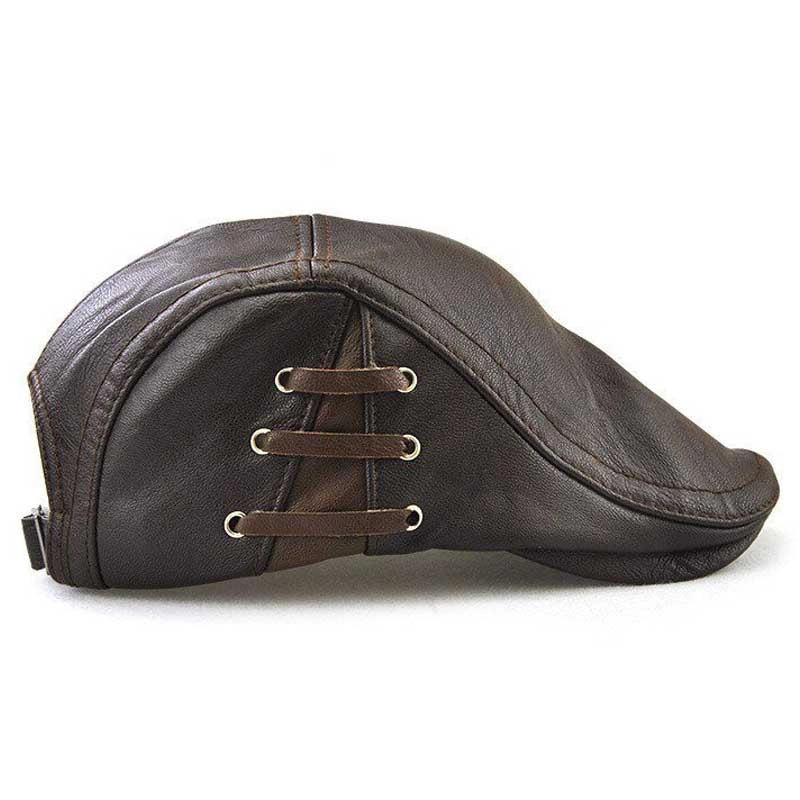 Casquette Plate en Simili Cuir Vintage - Lacage 2