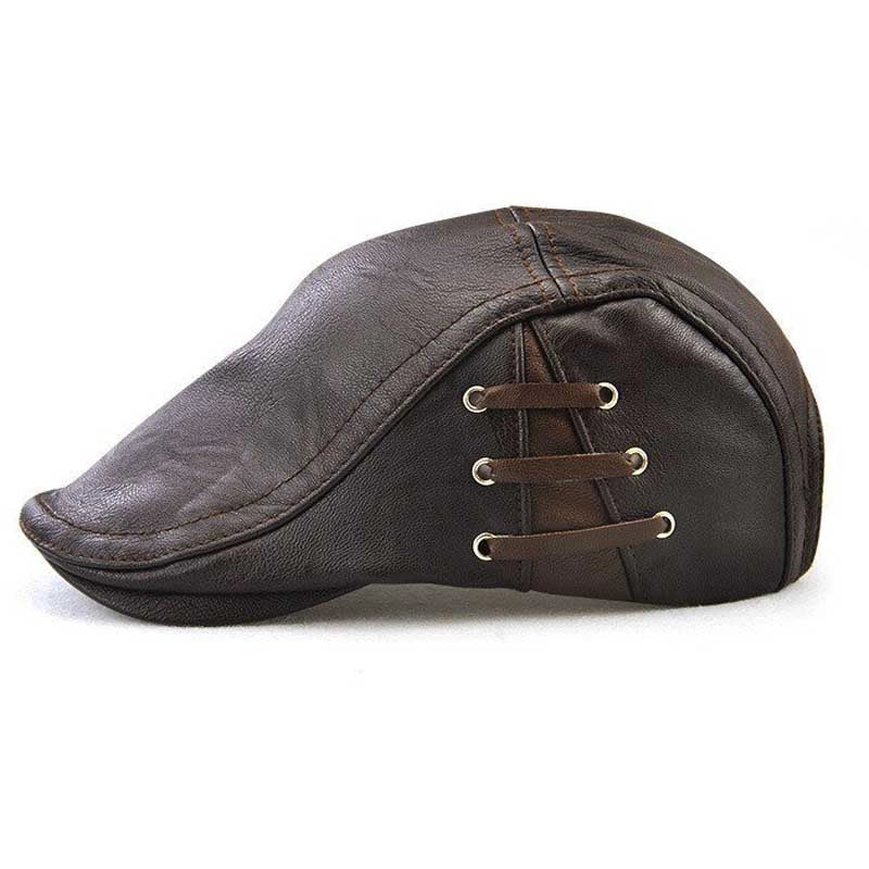 Casquette Plate en Simili Cuir Vintage - Lacage 3